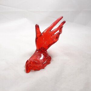 Vintage Red Acrylic Plastic Hand Funky Decor